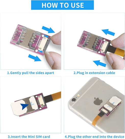 PinQiongZhe Cell Phone SIM Card Insertion Slot Extension Cable - CPE Wireless Router Nano to Mini SIM Card Expansion