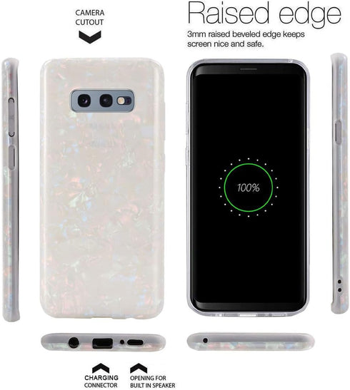 J.west Galaxy S10e Luxury Sparkle Glitter Pattern Slim Clear TPU Silicone Phone Case