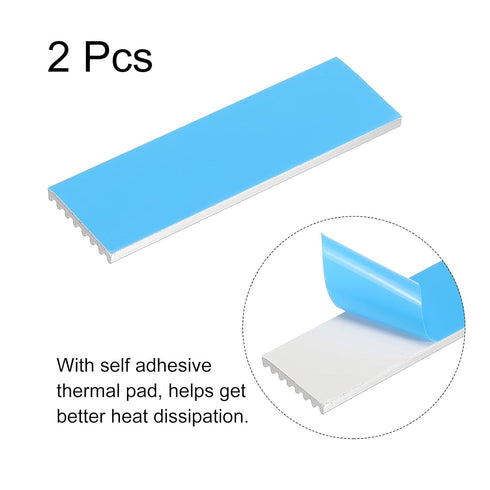 MECCANIXITY M.2 2280 Nvme SSD Heatsink Cooler, 2 Pack with Thermal Pad, Alloy Aluminum Cooling Sink, 70x22x3mm, White