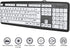 Black USB Wired Computer Keyboard, Low Vision Keyboard with White Large Print Keys