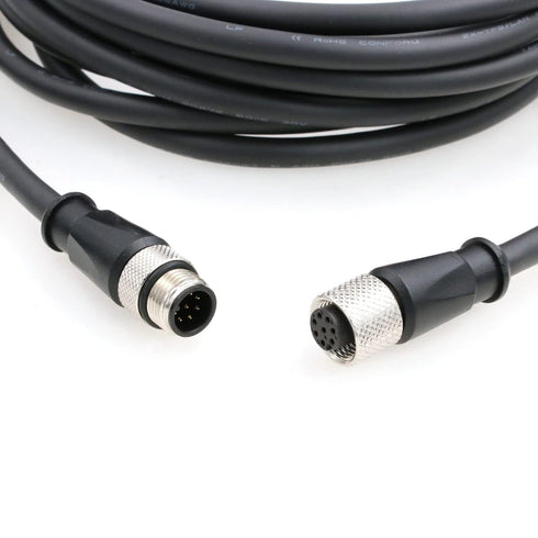 SZRMCC M12 A Code 8 Pin Male to Female Connector Sensor Cable - High Flex Waterproof Actuator Cable for Cognex