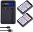 2Pack PS-BLS1 BLS 1 BLS1 BLS-1 Li-ion Batteries with LCD USB Charger for Olympus E-PL1, E-P1, E-P2, EP3