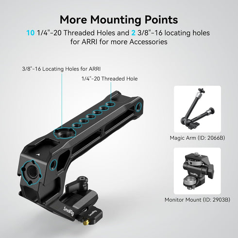 SMALLRIG Lightweight NATO Top Handle, Quick Release NATO Grip with NATO Rail for DSLR Camera Cage, Universal Top Handle