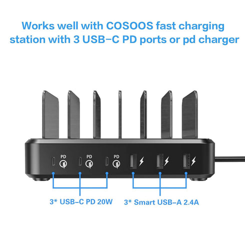 COSOOS 2 Short USB-C to iPhone Cables (10in/26cm) Fast Charging Syncing Cable for iPhone 14 Pro Max, 14 Plus, 14