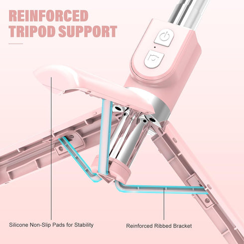 NOOX (1PC), Selfie Stick with Rechargable Remote & Light Tripod for iPhone, Cell Phone Stand for Video Recording