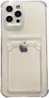Tuokiou Clear Protective Card Slot Case for iPhone 15 Pro, Slim Fit Drop Resistant Soft TPU Wallet Case with Bumper