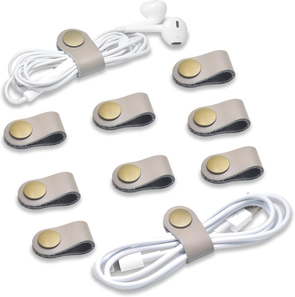 Cord Organizer, Cable Management USB Holder, Earbud Case, Wrap Headset Winder, Phone Earphone Clips Ties (Gray)