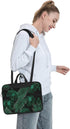 JIPOFD Banana Leaf Green Print Structured Laptop Bag Oxford Cloth Briefcase Padded Shoulder Case with Front Pockets