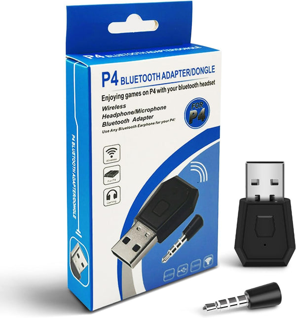 Mini USB Bluetooth Adapter, USB Dongle Headphone and Microphone Receiver for PS4 (Black)