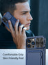 Vihibii iPhone 15 Pro Max Wallet Case, Blue: Card Holder (4 Cards), Kickstand, Slide Lens, Shockproof, Raised Edges.