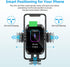 Wireless Car Charger Cup Holder Phone Mount, Qi 15W Fast Charging, Automatic Infrared Smart Sensor Clamping