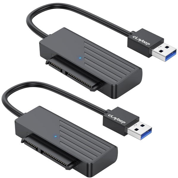 SATA to USB 3.0 Adapter 2 Pack, USB SATA III Hard Drive to USB Adapter Cable for 2.5 Inch SSD Data Transfer