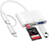 Denlane SD Card Reader for iPhone iPad Mac, USB C and Lightning Dual