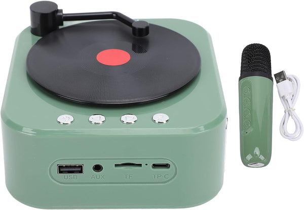 Tangxi Record Player Bluetooth Speaker, Vintage Portable Bluetooth Speaker 3 Mode HiFi Stereo
