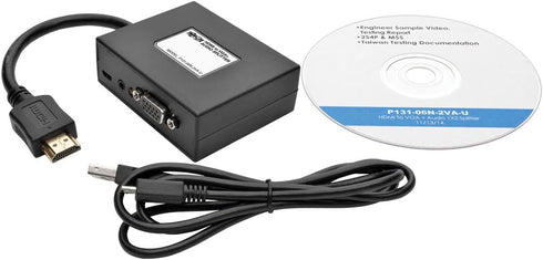 Tripp Lite 2-Port HDMI to VGA Splitter (M/2F) - Audio/Video Adapter, 1080p (P131-06N-2VA-U)