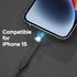 USB C Charger Cable, 60W 6ft Type C Charging Cable, Flat 90-Degree C-Port for iPhone 15 Pro/Pro Max, MacBook