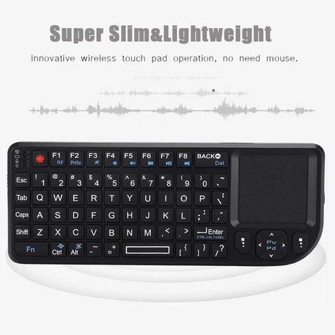 FOSA 2.4G Mini Keyboard with Touchpad, Rechargeable USB Portable Handheld Keyboard for Smartphones, Laptops