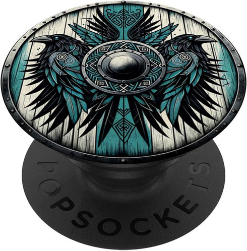 PopSockets Standard PopGrip - Odin's Ravens Shield Viking Shield Art Mythology