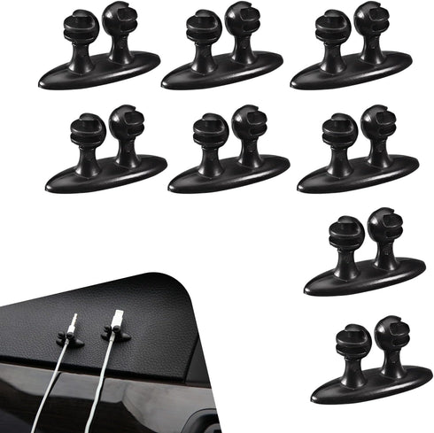 Foelony 8 PCS Cable Clips, Self-Adhesive Cord Organizer Holders, Multi-Functional Wire Organizer Holder,