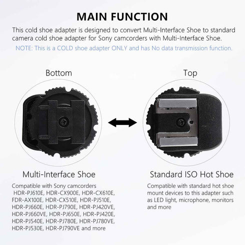 Keabroir Multi-Interface Shoe Adapter MIS Converter to Universal Cold Shoe Adapter Compatible for Sony Multi-Interface