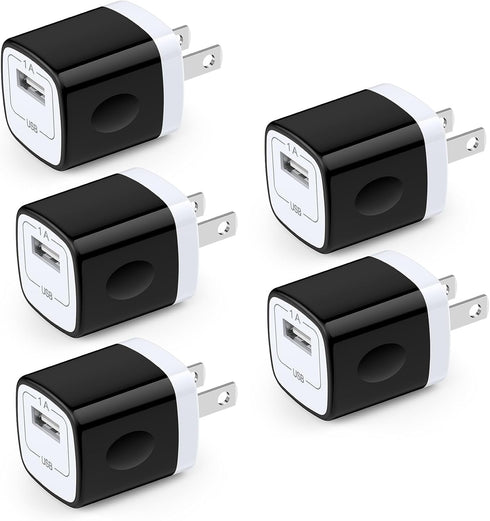 USB Wall Charger, 5-Pack 1A Charging Block for iPhone 14/13/12/11/Xs Max/X/8 Plus/7/6S Plus & Samsung Galaxy
