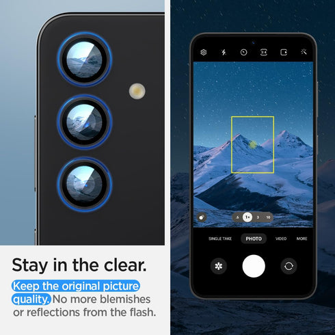 Spigen Camera Lens Screen Protector for Galaxy S24, GlasTR EZ Fit Optik Pro, Black, 2 Pack