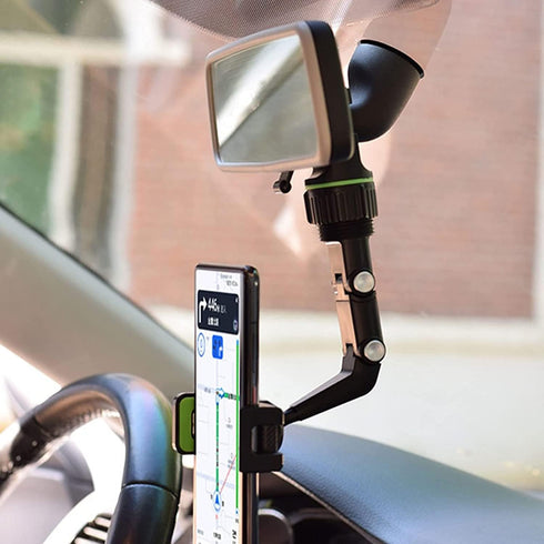 Rotato Grip Cell Phone Holder, Multi-Function Universal Adjustable Auto, Mirror Mount Phone Holder, 360° Car Rearview