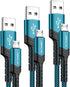 JSAUX Micro USB Charger Cable (3-Pack: 3.3ft, 6.6ft, 10ft) Nylon Braided, Compatible with Samsung Galaxy, Kindle - Green