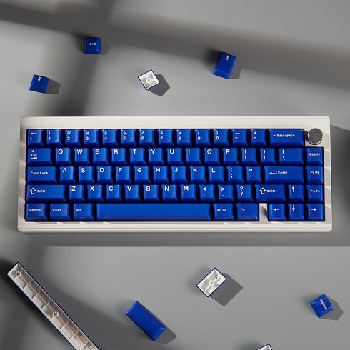 PBT Double Shot Blue Keycaps Set, Cherry Profile Translucent Keycaps, 114 Keys Fit for 60% 65% 95% Mechanical Keyboards