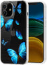 Clear Case for iPhone 12 Mini, Soft TPU Shockproof Protective Case with Cute Blue Butterfly Pattern Cover