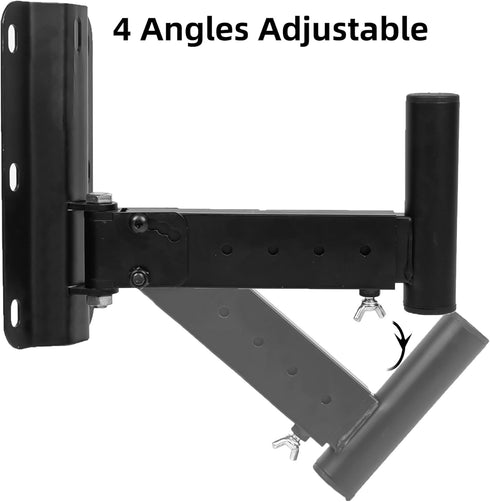 Heavy Duty Speaker Wall Mounts, Adjustable PA Speaker Bracket Holders, 2 Packs Black, Support up to 110lbs, Swivel &
