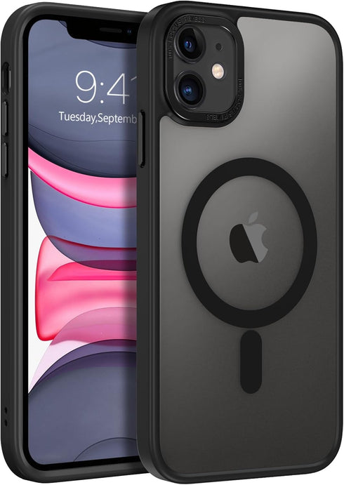 BENTOBEN iPhone 11 Case - Slim, Shockproof, Anti-Fingerprint, Translucent Matte, MagSafe Compatible, Black, 6.1’’