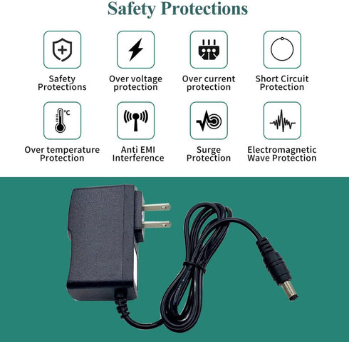 5V 2A DC Power Supply Adapter, 100-240V AC to DC 5 Volt 2 Amp for TV Box LED Strip Lights Speaker