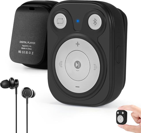rgjzkgn 64GB Clip MP3 Player with Bluetooth 5.3: 15 Hrs Battery Mini Music