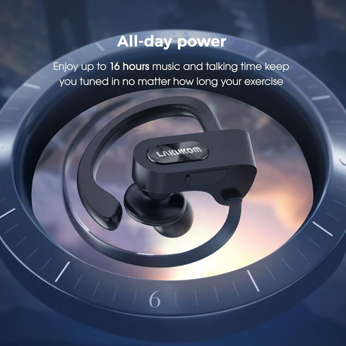 Bluetooth Headphones, Deep Bass Wireless Running Headphones, 16 Hrs Playtime, IPX7 Waterproof Sports Earphones