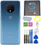 Battery Back Cover Rear Panel Glass + Camera Lens Replacement for OnePlus 7T (6.55inch, Glacier Blue)