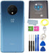 Battery Back Cover Rear Panel Glass + Camera Lens Replacement for OnePlus 7T (6.55inch, Glacier Blue)