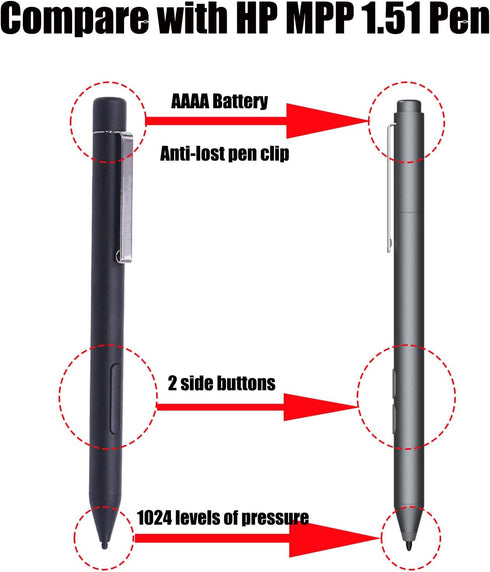 MS403 Pen for HP MPP 1.51 Compatible with HP Envy X360 13.3"/15.6", Spectre X360 13.5"/16", Pavilion X360 2-in-1 Stylus