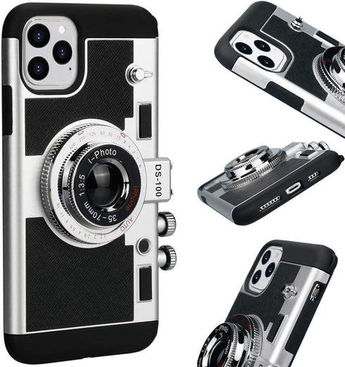 Awsaccy Emily in Paris Phone Case for iPhone 15 Pro 6.1 inch 2023 Camera Case Vintage Cover Cute 3D Cool Unique Design Silicone Case with Removable Neck Strap Lanyard for Girls Women Black