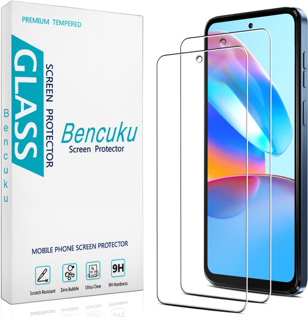 HPTech 2 Pack Tempered Glass Screen Protector for Motorola Moto G Play (2024) - 9H Hardness, Anti-Scratch, Bubble-Free,