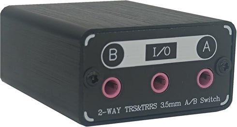 2 Way in-line 3.5mm Audio Switch Box A/B Selector Switcher Compatible with 1/8" Microphone TRRS -M201