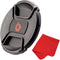 55mm Snap-On Center-Pinch Lens Cap, Extra Strong Springs, Camera Lens Cover, 100% Recycled Plastic - Compatible with