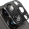 Black Camera Lens Protector for iPhone 15 Pro/Pro Max - Anti-Scratch Tempered Glass, Shockproof, Full Protection.