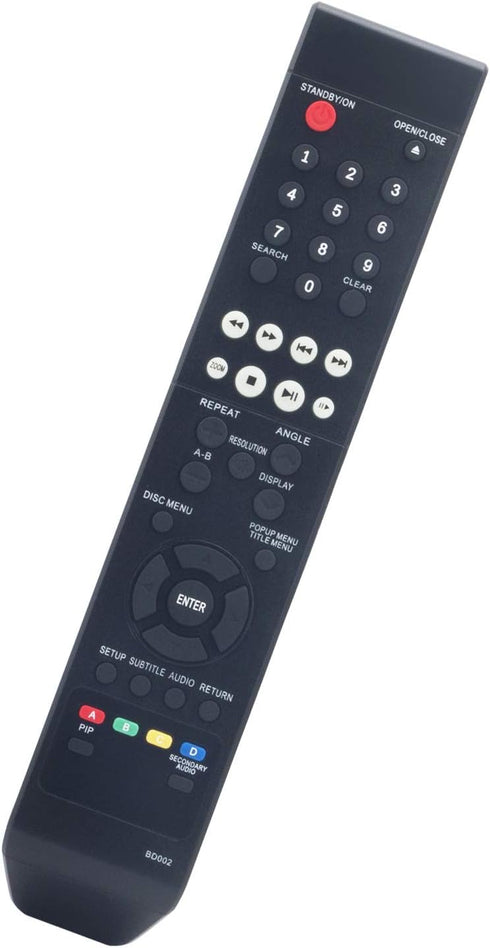 BD002 Replacement Remote Control for Insignia Blu-Ray DVD Player, NS-BDLIVE01, NS-2BRDVD