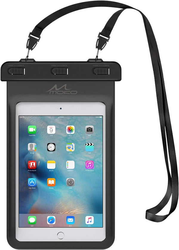 MoKo Universal Waterproof Case, Dry Bag Pouch for iPad Mini 6/5/4/3/2, Samsung Tab 5/4/3, Galaxy Note 8, Tab S2/Tab