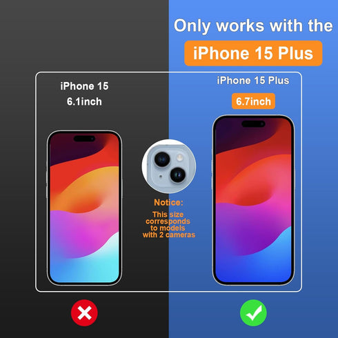 for iPhone 15 Plus 6.7" Matte Privacy Screen Protector with Camera Lens Protector Full Coverage Anti-glare Anti-spy Tempered Glass Film Anti-fingerprint Easy Installation