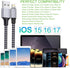 MFi Certified iPhone Charger 3-Pack: 6FT Nylon Braided Lightning Cable for Fast Charging & Data Sync, Compatible with