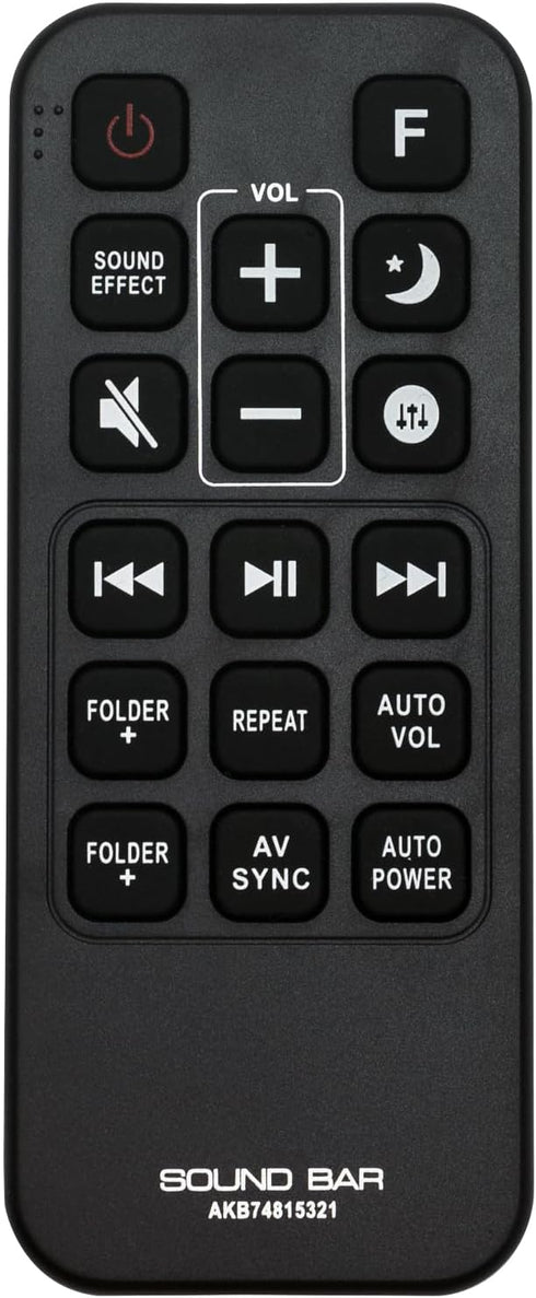 AKB74815321 Replacement Remote for LG Sound Bar System SH5, SH4, SH5B, SJ5, SJ5Y, SPJ5B-W, SJ4Y, SPJ4B-W