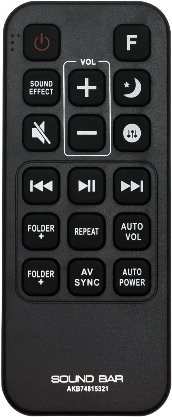 AKB74815321 Replacement Remote for LG Sound Bar System SH5, SH4, SH5B, SJ5, SJ5Y, SPJ5B-W, SJ4Y, SPJ4B-W