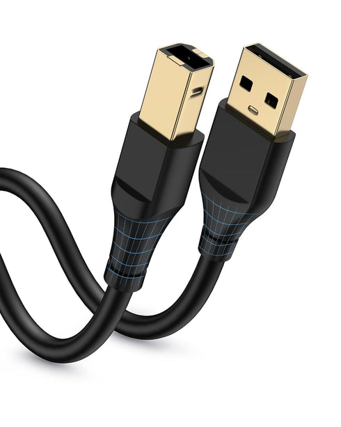 HP Printer Cable 6ft, Square USB A to USB B Cable for